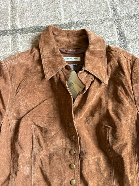 Coldwater Creek Women's Brown Suede Button-Front Jacket Size L NWT - Picture 5 of 14